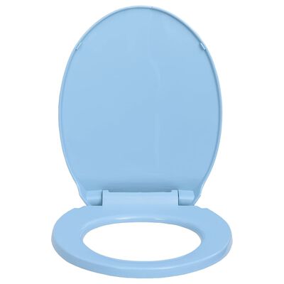 vidaXL WC sedadlo, pomalé sklápanie, rýchloupínacie, modré, oválne