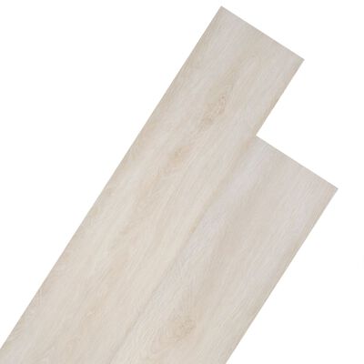 vidaXL Nesamolepiace podlahové dosky, PVC 5,26 m² 2 mm, biely dub