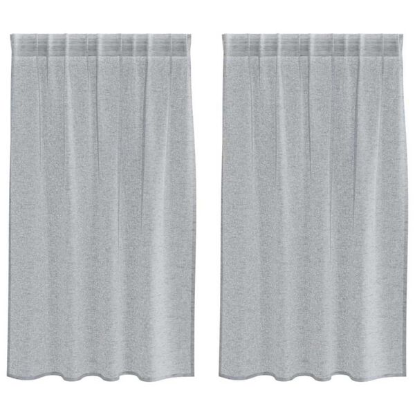 vidaXL Voile z&aacute;clona 2 pcs Tmavo &scaron;ed&aacute; 140 x 140 cm Polyester