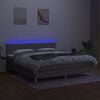 vidaXL Posteľ boxsping s matracom a LED bledosivá 160x200 cm látka