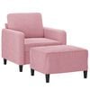 vidaXL Kreslo s podnožkou ružov&eacute; 60 cm zamat