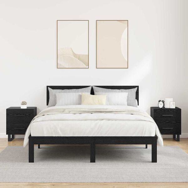 vidaXL Nočn&yacute; stol&iacute;k so z&aacute;suvkou 2 pcs Čierny dub 40 x 35 x 47,5 cm