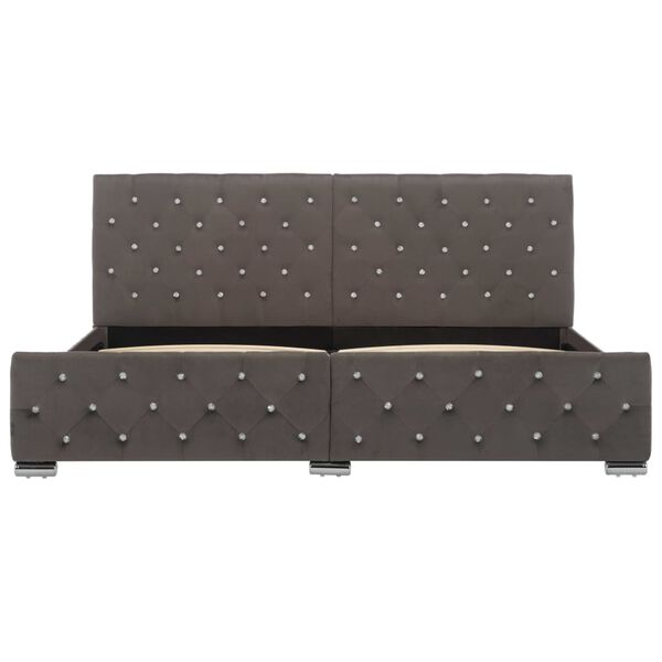 vidaXL Posteľný rám, sivý, zamat 180x200 cm