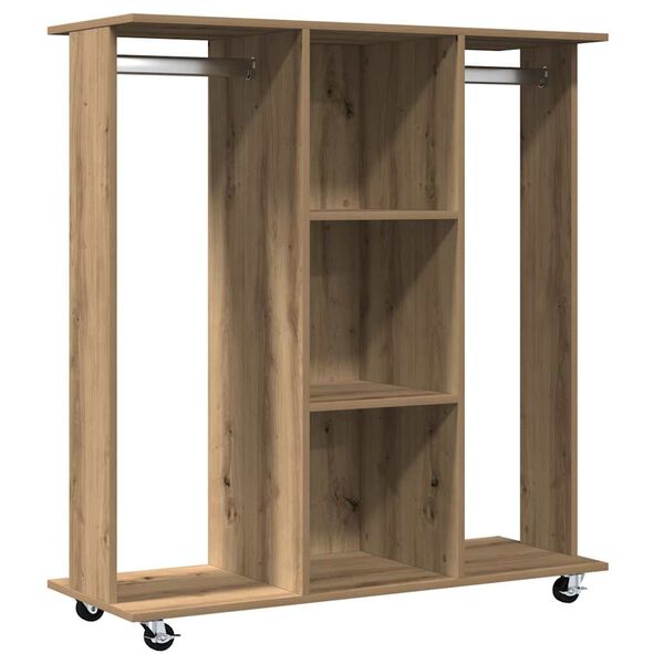 vidaXL Skriňa s kolesom dub artisan 102 x 38 x 110 cm Kompozitné drevo