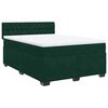 vidaXL Posteľn&yacute; r&aacute;m boxsping s matracom tmavozelen&yacute; 140x190 cm zamat