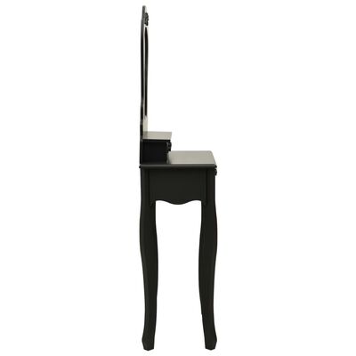 vidaXL Toaletný stolík so stoličkou, čierny 50x59x136 cm, paulovnia