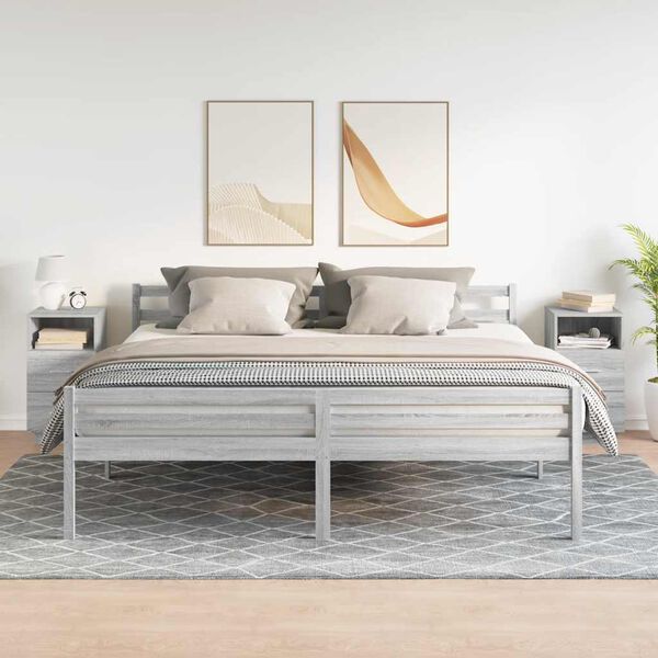 vidaXL Nočn&eacute; stol&iacute;ky 2 ks s 2 z&aacute;suvkami siv&eacute; sonoma 36x36x68 cm