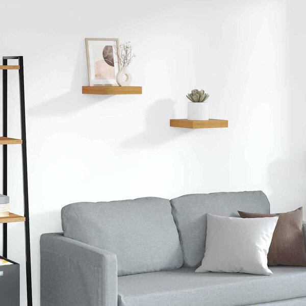 vidaXL Stenn&aacute; polica 2 pcs Hned&aacute; 23 x 23,5 x 4 cm Kompozitn&eacute; drevo