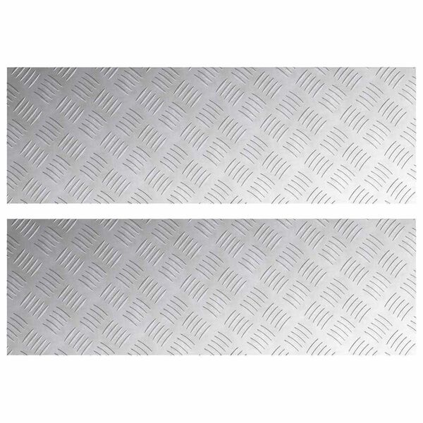 vidaXL Schodov&yacute; ro&scaron;t Obdĺžnikov&yacute; 2 pcs Strieborn&aacute; 90 x 30 cm Hlin&iacute;k