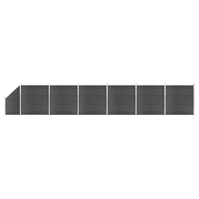 vidaXL Sada plotových panelov WPC 1138x(105-186) cm čierna