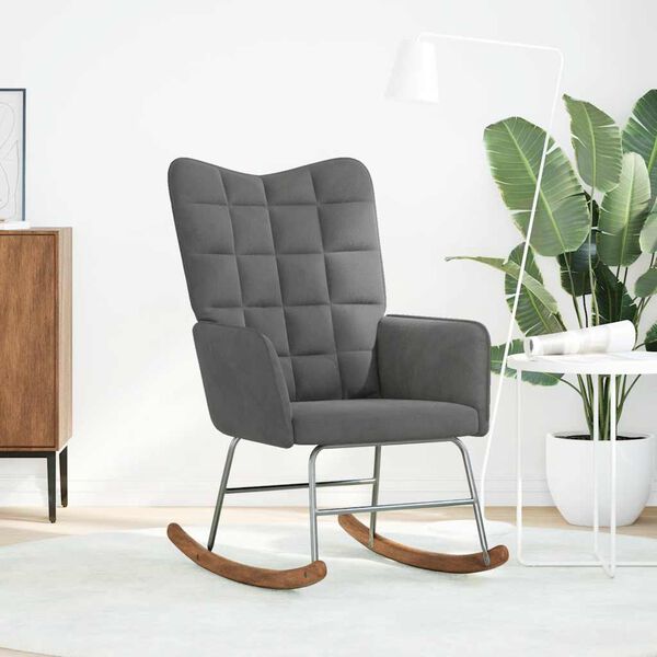 vidaXL Hojdacie kreslo tmavosiv&eacute; zamatov&eacute;