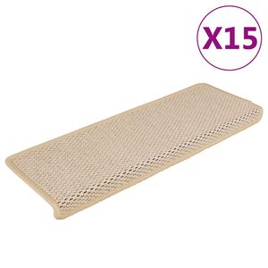 vidaXL Samolepiace n&aacute;&scaron;ľapy na schody sisal 15 ks 65x21x4 cm Berber