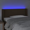 vidaXL Čelo postele s LED tmavohend&eacute; 83x16x78/88 cm l&aacute;tka