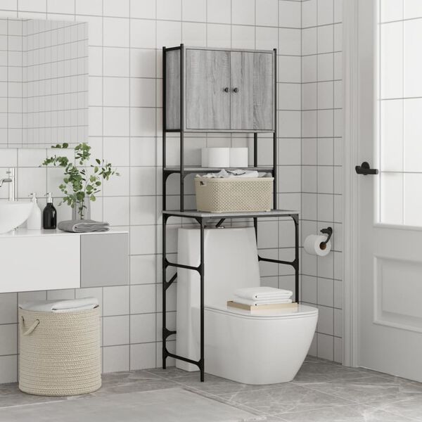 vidaXL Skrinka na pr&aacute;čku, siv&yacute; dub sonoma 68x48,5x194 cm