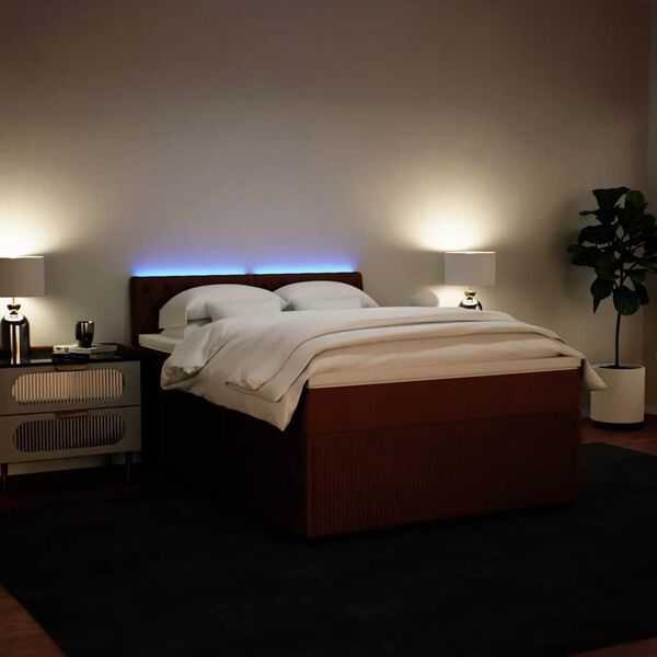 vidaXL Posteľn&yacute; r&aacute;m boxsping s matracom ružov&yacute; 140x190 cm zamat