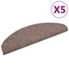 vidaXL Schodov&eacute; rohože, samolepiace, 5 ks, 65x21x4 cm, svetlohned&eacute;, polkruhov&eacute;, veľk&eacute;