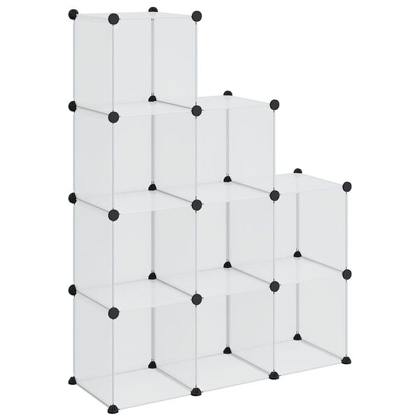 vidaXL &Uacute;ložn&yacute; kockovan&yacute; organiz&eacute;r s 9 kockami priehľadn&yacute; PP