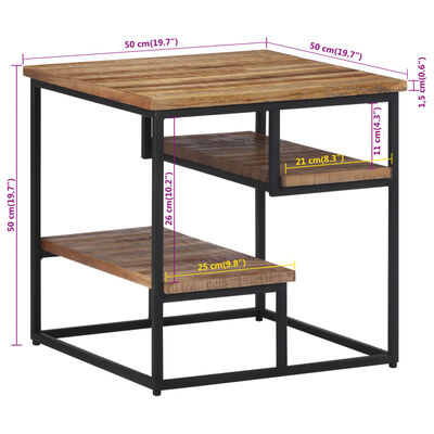 vidaXL Príručný stolík 50x50x50 cm recyklovaný tíkový masív