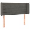 vidaXL Čelo postele so z&aacute;hybmi tmavosiv&yacute; 93x16x78/88 cm zamat
