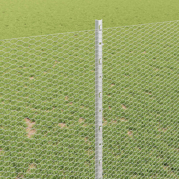 vidaXL Plot s podperou Strieborná 1 x 10 m Oceľ