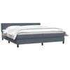 vidaXL Posteľn&yacute; r&aacute;m boxspring s matracom tmavosiv&yacute; 180x210 cm zamat