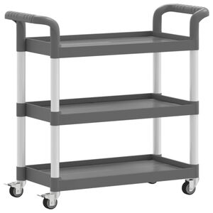 vidaXL Voz&iacute;k s 3 poschodiami siv&yacute; 77x34x72 cm hlin&iacute;k
