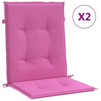 vidaXL Vankúše na stoličky s nízkym operadlom 2 ks ružové látka
