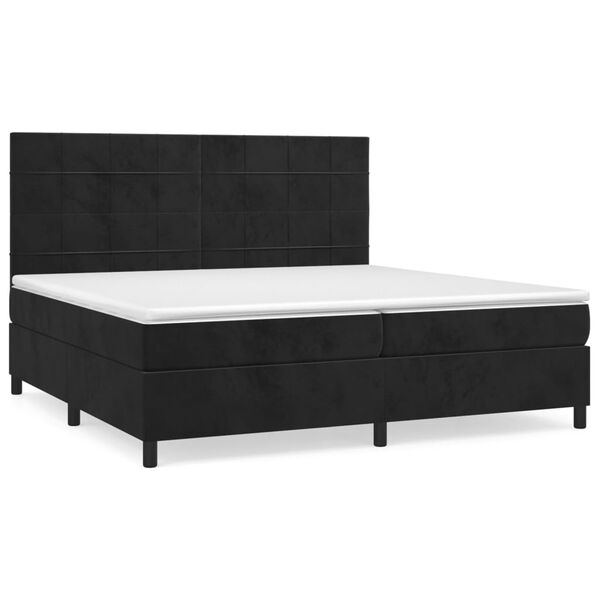 vidaXL Posteľn&yacute; r&aacute;m boxspring s matracom čierny 200x200 cm zamat