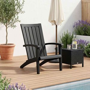 vidaXL Z&aacute;hradn&aacute; stolička Adirondack čierna polyratan