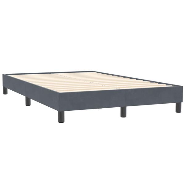 vidaXL Posteľný rám boxspring bez matracom tmavosivý 120x210 cm zamat