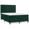 vidaXL Posteľn&yacute; r&aacute;m boxsping s matracom tmavozelen&yacute; 140x190 cm zamat