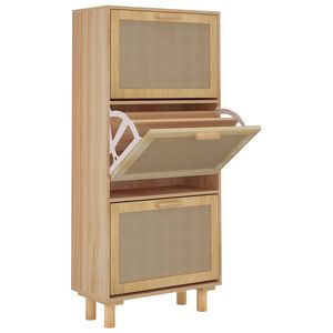 vidaXL Botn&iacute;k hned&yacute; 52x25x115 cm spracovan&eacute; drevo a pr&iacute;rodn&yacute; ratan
