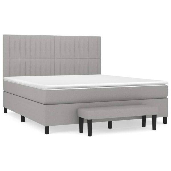 vidaXL Boxspring posteľ s matracom bledosiv&aacute; 180x200 cm l&aacute;tka