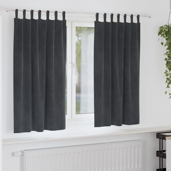 vidaXL Zatemňovacie závesy 2 pcs Svetlosivá 140 x 175 cm Zamat