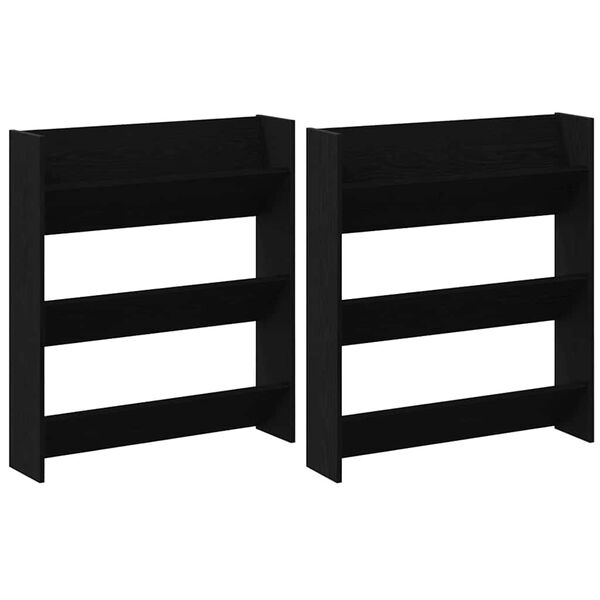 vidaXL Skriňa na top&aacute;nky s poličkou 2 pcs Čierny dub 85 x 18 x 90 cm