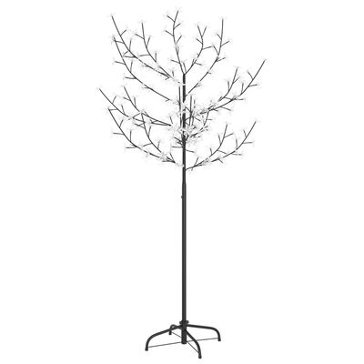 vidaXL Vianočný stromček 120 LED studené biele svetlo kvety čerešne 150 cm