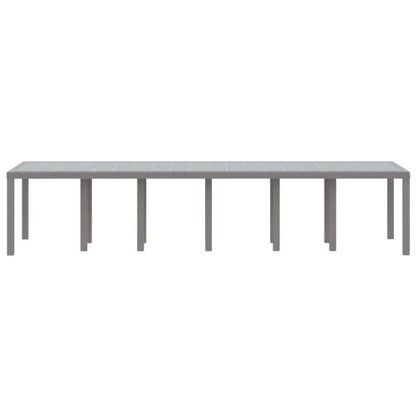 vidaXL Z&aacute;hradn&yacute; st&ocirc;l Svetlosiv&aacute; 350 x 100 x 74 cm polyratan