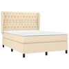 vidaXL Boxspring posteľ s matracom kr&eacute;mov&yacute; 140x190 cm l&aacute;tka