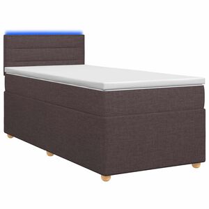 vidaXL Posteľ boxspring s matracom Tmavohned&aacute; 90 x 190 cm L&aacute;tka