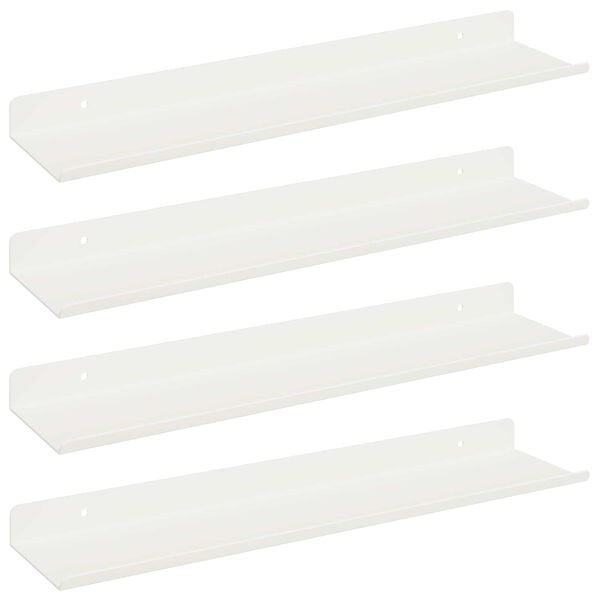 vidaXL Z&aacute;vesn&aacute; polica N&aacute;stenn&yacute; 4 pcs Biely 40 x 9 x 2,5 cm Oceľ