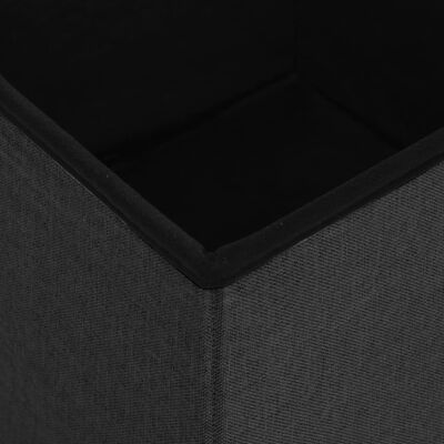 vidaXL Skladacia úložná taburetka čierna umelý ľan