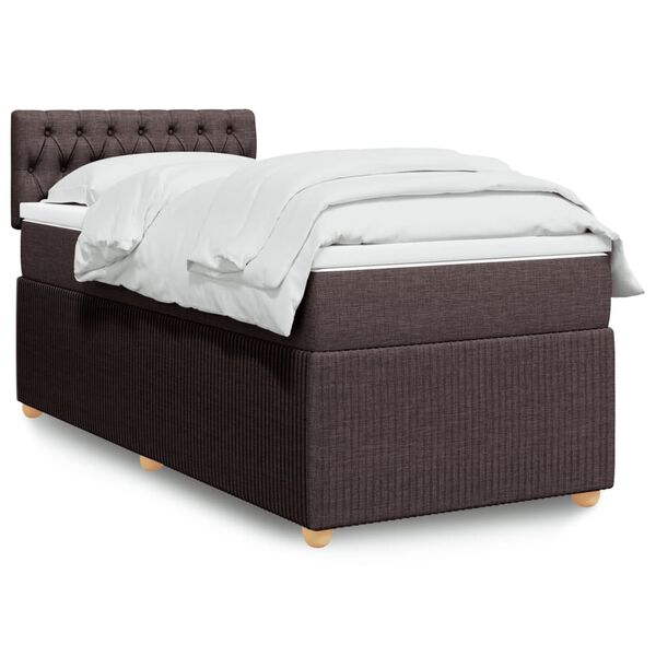 vidaXL Boxspring posteľ s matracom tmavohned&aacute; 100x200 cm l&aacute;tka