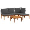vidaXL 5 ks Z&aacute;hradn&yacute; lounge set s vank&uacute;&scaron;mi Pr&iacute;rodn&aacute;