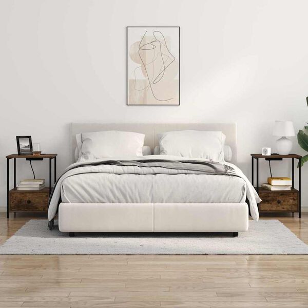 vidaXL Nočn&yacute; stol&iacute;k Dymov&aacute; dub 42 x 41 x 56 cm Kompozitn&eacute; drevo