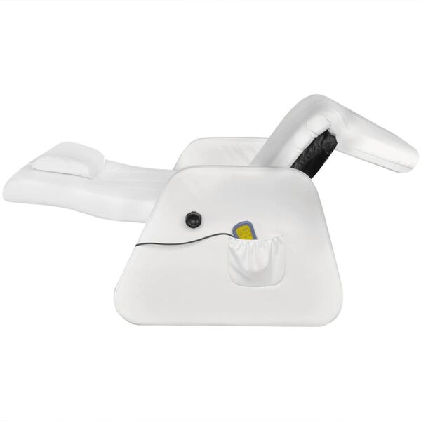 vidaXL Masážne kreslo, biele, umelá koža