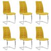vidaXL Jed&aacute;lensk&eacute; stoličky, perov&aacute; kostra 6 ks, žlt&eacute;, l&aacute;tka