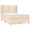 vidaXL Boxspring posteľ s matracom kr&eacute;mov&yacute; 140x190 cm l&aacute;tka