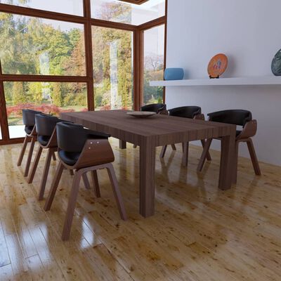 vidaXL Jedálenské stoličky 6 ks, ohýbané drevo a umelá koža