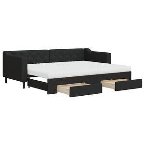 vidaXL Rozkladacia denn&aacute; posteľ so z&aacute;suvkami čierna 80x200 cm l&aacute;tka