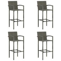 vidaXL Barové stoličky 4 ks sivé polyratan
